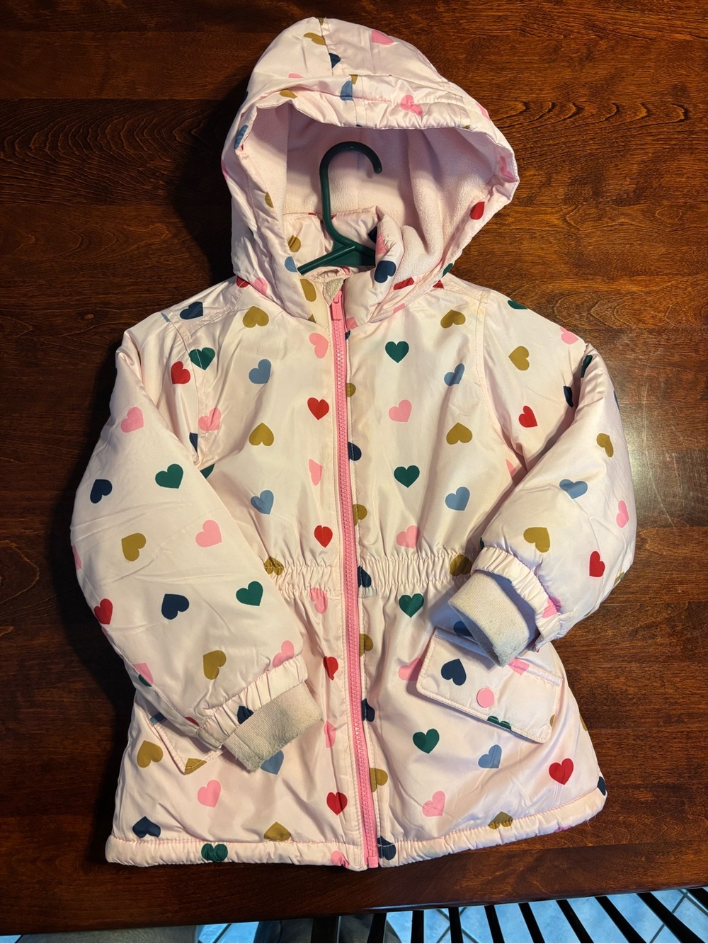 Old Navy Girls Size 5T Heart Print Hooded Jacket